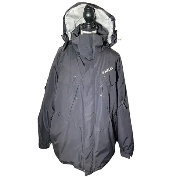 Helix Snowboarding Jacket Mens L Black White Logo